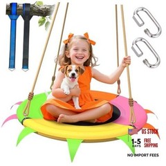 Saucer Swing for Kids Outdoor – 400lb Heavy-Duty Tree Swing with Adjustable
