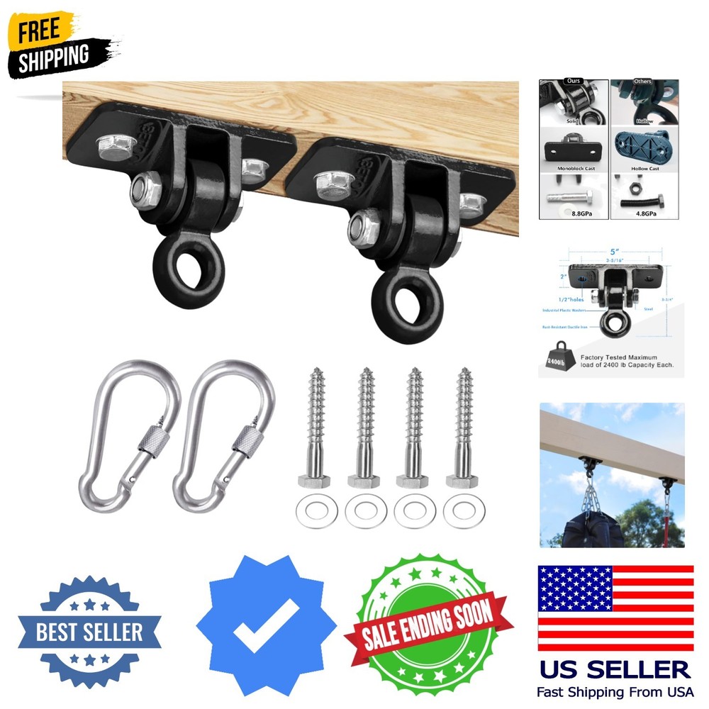 2400 lb Capacity Heavy Duty Swing Hangers for Wooden Sets Playground Porch In…