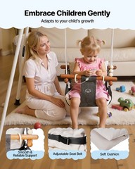 VEVOR Toddler Swing and Jumper 2 in 1 Swing Set and Bouncer A-Frame Stand Black