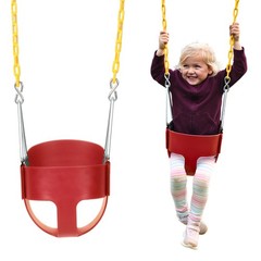 Heavy-Duty High Back Full Bucket Swing Seat | Coated Chains Fully Assembled |…