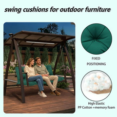Porch Swing Cushions 60X40 Inch, 5″ Extra Thick Waterproof Outdoor Swing Seat Cu