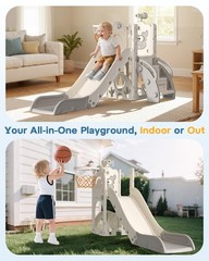Toddler Slide for Kids, 6 in 1 Indoor Outdoor Toddler Slides Playground with …