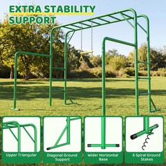 Monkey Bars w/ Climbing Frame Gymnastics Bars 400lbs Heavy Duty Outdoor for Kids