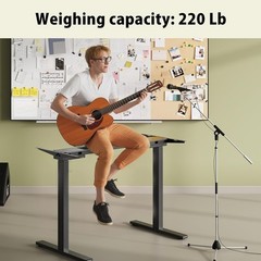 Dual Motor Standing Desk Frame 40-63″ 264lb Black