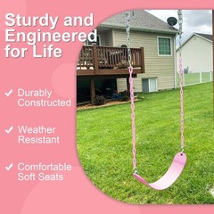 Versatile Pink Swing Seat – Heavy-Duty, Safe for Up to 250 lbs, Easy Install