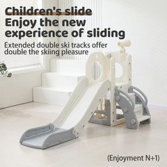 6 in 1 Kids Slide Climber Playset Indoor Outdoor Freestanding Toddler Playground