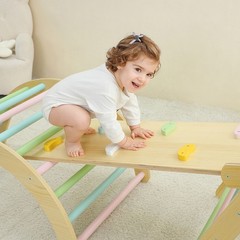 Wooden Arch Ramp Ladder Climbing Toys For Toddlers For Toddlers 1-3 Years Old