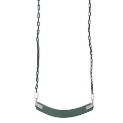 Outdoor EVA Soft Board Swing With Coated Chains Dark Green Easy To Install IQAK