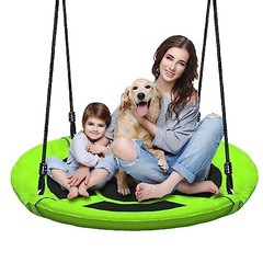 40 Inch Saucer Tree Swing Set for Kids Adults 500lb Weight Capacity Green