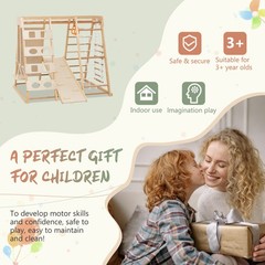 9in1 Slide and Climbing Wall for Toddlers 3+ Wooden Indoor Play 176 lbs Capacity
