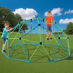 Uimoso 10FT Geometric Dome Climber with Swing and Hammock for Outdoor Play