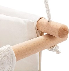 MLIAN Natural Wood and Canvas Baby Swing & Seat Chair for ages 6-36 Months