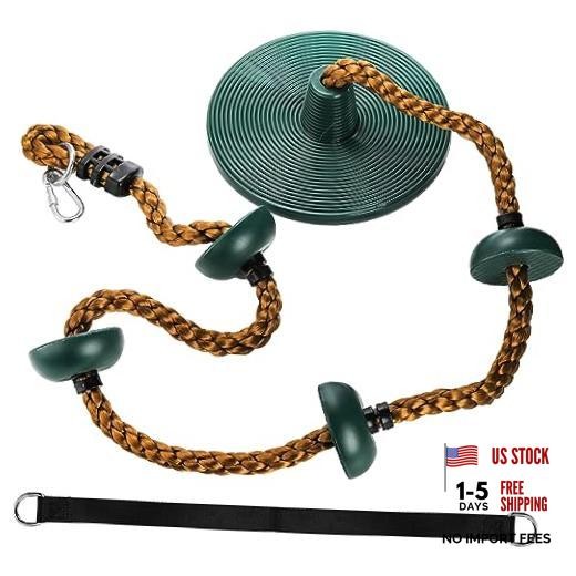 Climbing Rope with Platform and Disc, Tree Swing Seat Set Outdoor Playground