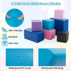 7 PCS Foam Building Blocks Colorful Climbing Foam Soft Cubes for Kids