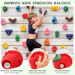 Rock Climbing Holds Set with Hardware for Kids Indoor Outdoor Playground Wall