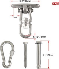 2 Pack 360-Rotate Swing Hanger Set Ceiling Swing Mount, 1500lb Capacity