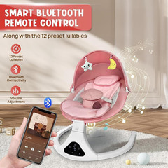 Electric Baby Swing with Remote Control – 5 Natural Motion Speeds, Detachable Se