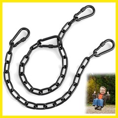 2 Pack 25in Heavy Duty Swing Chains with 4 Carabiners, Black Stainless Steel …