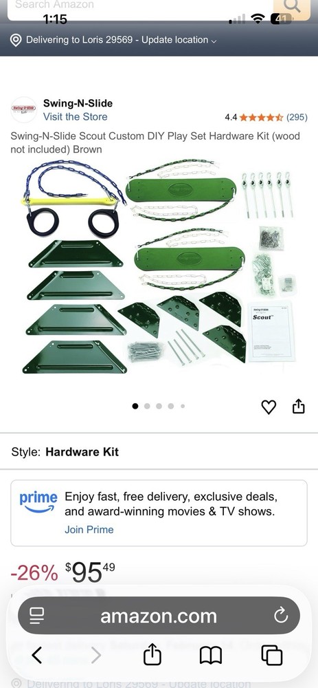 Swing-N-Slide Pioneer Plus WS 4433 DIY Outdoor Play Swing Set Hardware Kit
