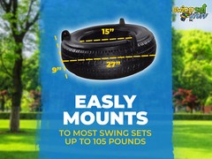 SWING SET STUFF DELUXE ROTOMOLDED TIRE BLACK tree house fort accessory seat 0089