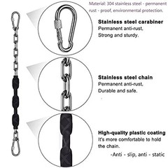 2 Stainless Steel Chains (64 “), 4 Quick Connection Buckles, Never Rust Swing…