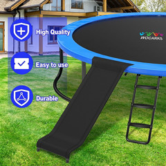 Trampoline Ladder and Slide Kit – Universal 3 Steps Stair Slide with Buffer, Eas