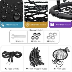 Kids Saucer Swing Seat 40 Inch Heavy Duty 220lbs Web Style Outdoor Playground