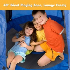 Goplus 40″ Kids Hanging Chair Swing Tent Set Hammock Nest Pod Seat Blue