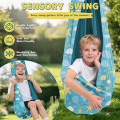 Heavy-Duty X-Shaped Swing Frame Swing Stand with Sensory Swing & Pod Swing – …