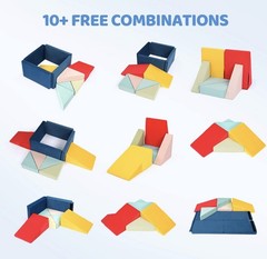 JOYMOR 8-Piece Fabric Soft Foam Climbing Blocks with Ball Pit for Toddlers