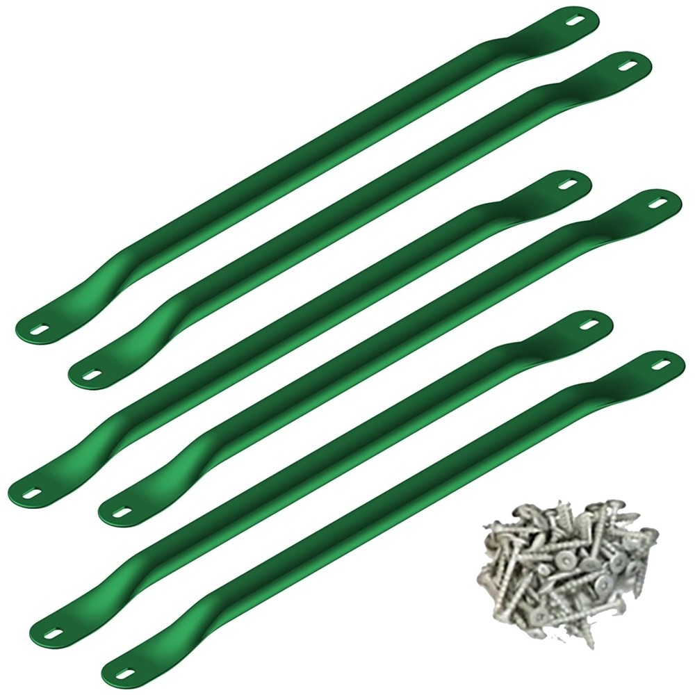 Metal Monkey Bars Kit w/ 6 Rungs & Hardware, Green