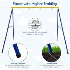 660 LBS Heavy-Duty Metal Swing Frame Extra Large Swing Stand for Adults and Kids