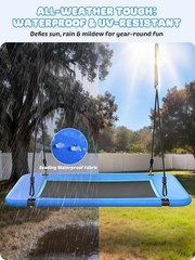 60-inch Extra Large Rectangular Tree Swing -Heavy Duty 700 lb Load Capacity Blue