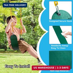 3 Pack Green Swing Seats Heavy Duty with 66″ Chain, Swing Set Accessories Replac