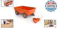 Sturdy Orange Kids Wagon – Encourages Motor Skills, Made from Recycled Plastic