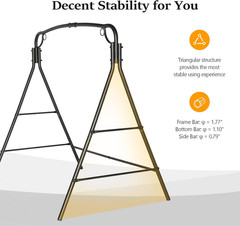 Upgraded Metal Porch Swing Stand with Antique Bronze Finish, Heavy Duty 660 LBS