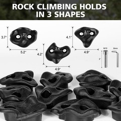18PCS Climbing Holds for Kids,Large Climbing Holds for Play Set, Rock Wall Cl…