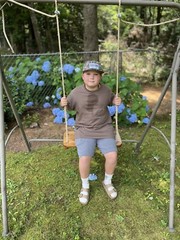 Oak Wood Tree Swing with 10 feet of rope each side. All Age Oak Wood Tree Swing