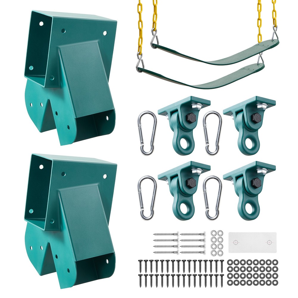VEVOR Swing Set Brackets Heavy-Duty A-frame Hardware 2 Brackets Seats 4 Hangers