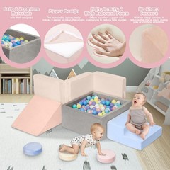 Climbing Toys for 1 Year Old, Baby Foam Climbing Blocks with Large Ball Pit f…