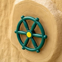 Green and Yellow Outdoor Playground Captain Pirate Ship Wheel, Plastic
