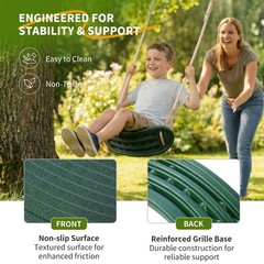 Kids Swing Seat Heavy Duty Waterproof Tree Playground Outdoor Green 75