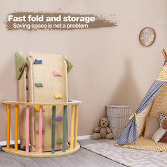 Pikler Triangle Set Montessori Toddler Climbing Toys Indoor, Foldable Climbin…