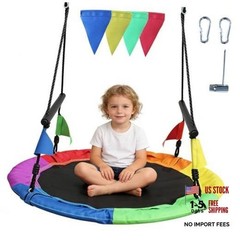 40 Inch Saucer Tree Swing for Kids Adults – 900Lb Weight Capacity, Rainbowcolor