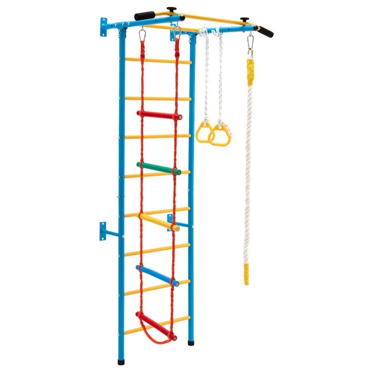 Kids Indoor Gym Playground Swedish Wall Mount Ladder Children Exercise Toy Bars
