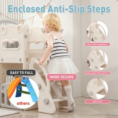 Kids Slide and Swing Set,12 in 1 Toddler Slide Climber Indoor Outdoor Playground