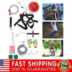 160 Feet Zip Line Kit for Adult up to 330Lb with galvanized iron Ziplin