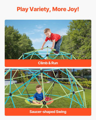 Climbing Dome, 10FT Geometric Dome Climber with Saucer Swing, 1000LBS Loading Ki