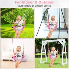 Tree Swing for Kids, Adjustable Toddler Rope Swing Seat with Snap Hooks and S…