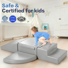 Foam Climbing Blocks for Toddlers: 4 PCS Soft Play Toys – Waterproof PU Leather